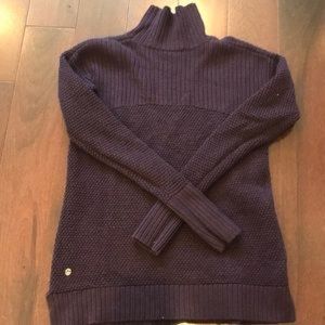 Purple Lululemon merino wool mock neck sweater